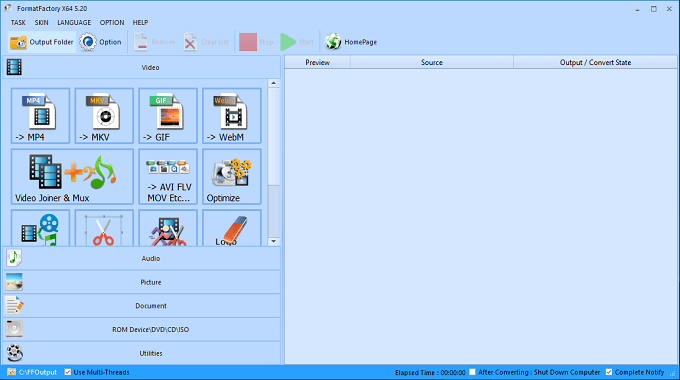Format Factory - A versatile video and audio converter